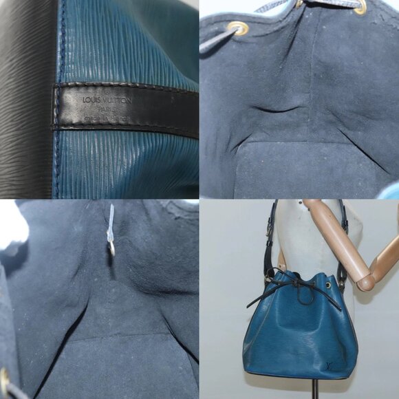 LOUIS VUITTON Epi Petit Noe Shoulder Bag Bicolor Black Blue M44152 Auth 116467 - Picture 14 of 15
